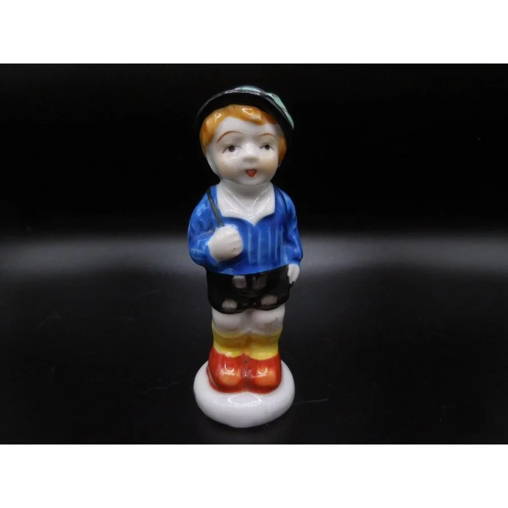 Vintage Occupied Japan Hand painted‎ Boy Salt Shaker set 4 3/8